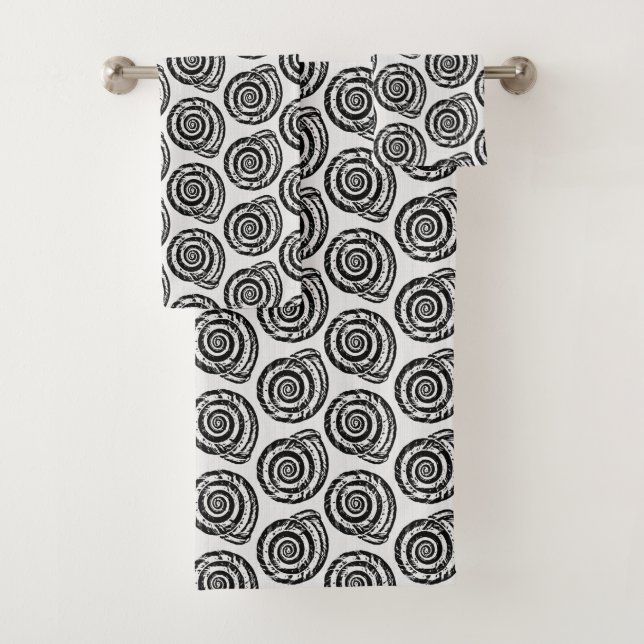 Bloc de coquillages en spirale Impression, noir et (En situation)