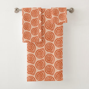 Bloc de coquillages spiraux Impression, orange cor