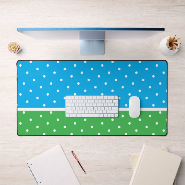 Bloc de couleur bleu azur pointillé moderne vert b (Bureau 1)