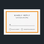 Bloc de couleur Mariage RSVP<br><div class="desc">Design de carte rsvp classique et moderne qui peut être personnalisé avec votre texte.</div>