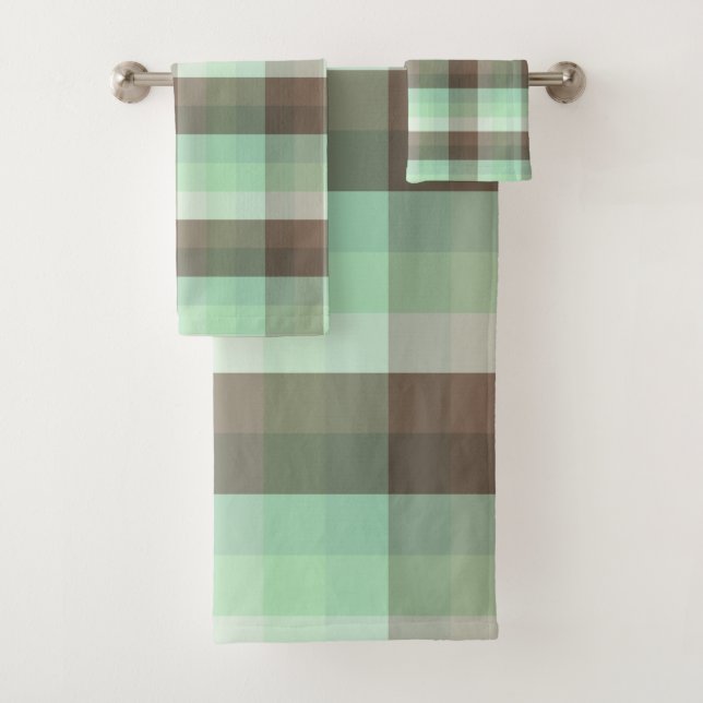 Bloc de couleur menthe chocolat plaid rayures  (En situation)