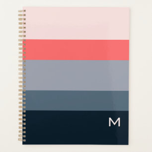 Bloc de couleur moderne rose gris monogramme perso