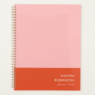 Bloc de couleur rose et rouge moderne féminin 2026