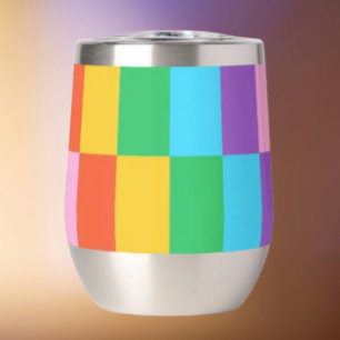 Bloc de marches arc-en-ciel Motif Verre à vin sans