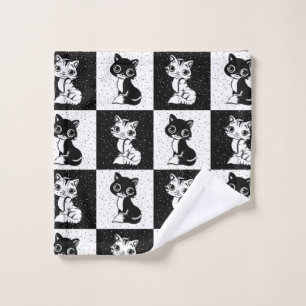 Bloc de monogramme noir blanc pour chat