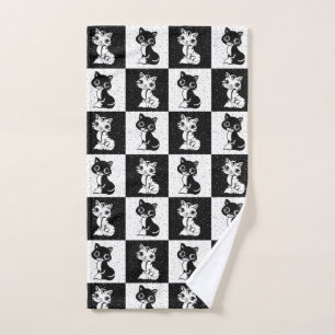Bloc de monogramme noir blanc pour chat