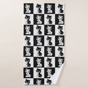 Bloc de monogramme noir blanc pour chat