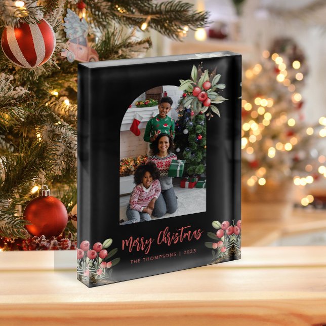 Bloc de photo Arch Cranberry Joyeux Noël Noir (Créateur téléchargé)