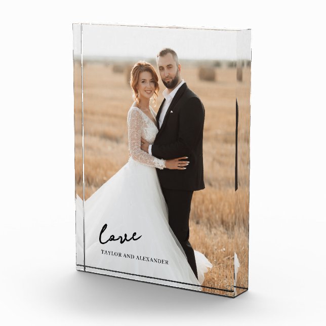 Bloc de photo de mariage élégant écriture amour ma (Droite)