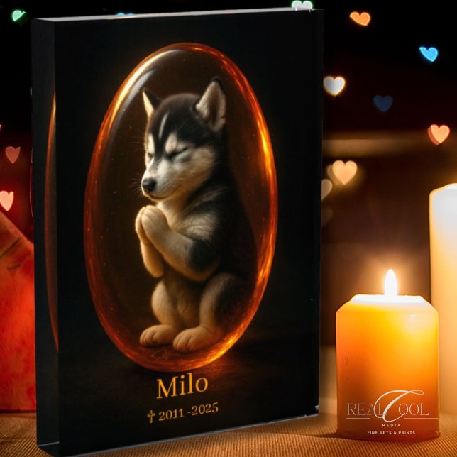Bloc de photo de mémorial de chien - Husky sibérie (Créateur téléchargé)
