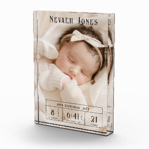 Bloc de photo de naissance personnalisé avec photo