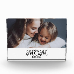 Bloc de photo de script moderne établi par maman p
