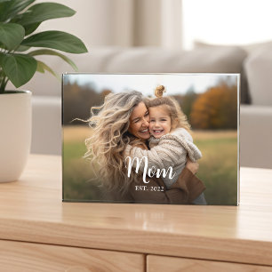 Bloc de photo de script moderne établi par maman p