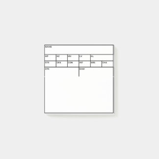 Bloc de Statistiques D&D Post-It