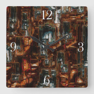 Bloc géométrique rustique 3D look horloge Art mode