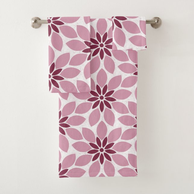 Bloc Imprimer Carrelage Fleurs rose rouge (En situation)