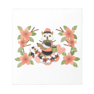 Bloc-note 梟 と 鯉/Un hibou et une carpe