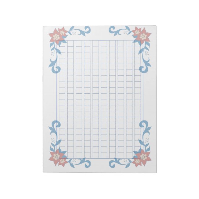 Bloc-note 飾り原稿用紙＜青＞200字[bl06] (Tourné)