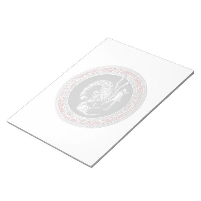 Bloc-note [100] Scorpion d'argent sacré sur noir (Incliné)