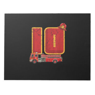 Bloc-note 10 ans Anniversaire Cadeaux de garçon Pompier