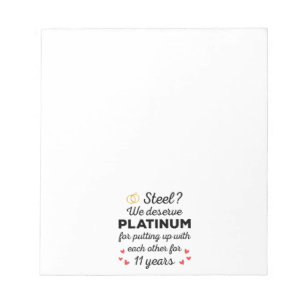 Bloc-note 11e anniversaire Mariage I - Steel Funny Couple