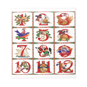 Bloc-note 12 Days Of Christmas Quilt Print Gifts