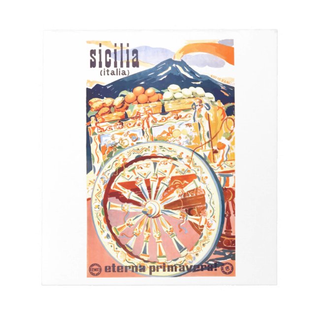 Bloc-note 1947 Sicile Italie Affiche de voyage Printemps éte (Devant)