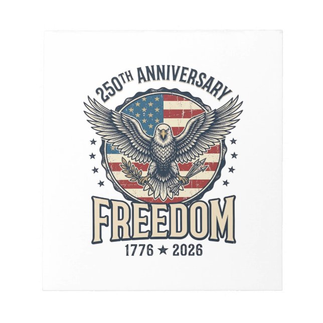 Bloc-note 250th Anniversary Freedom Eagle Patriotic Vintage  (Devant)