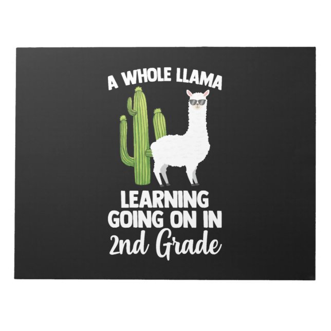Bloc-note 2e Grade Teacher Kids Back To School Llam (Devant)