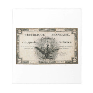 Bloc-note 400 Livres Révolution française Assignat Note banc