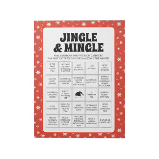 Bloc-note 40 Christmas Jingle & Mingle Bingo Game Sheets