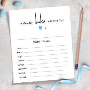 Bloc-note 40 Tear Off Pages Voeux Pour Bébé Garçon Douche Je