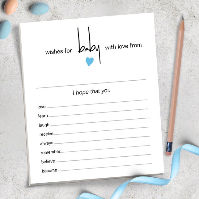 Bloc-note 40 Tear Off Pages Voeux Pour Bébé Garçon Douche Je (Créateur téléchargé)
