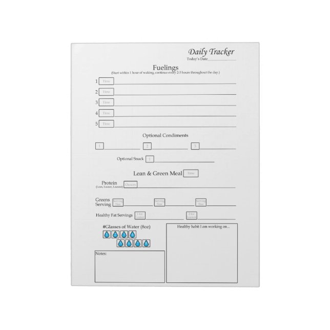Bloc-note 5 - 1 Suivi quotidien des aliments (Tourné)