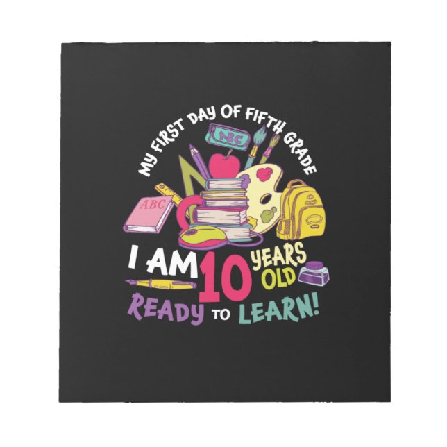 Bloc-note 5e Grade Teacher My First Day (Devant)