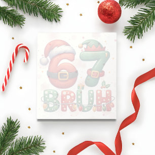 Bloc-note 67 Meme Six Seven Bruh Drôle de Noël 6 7