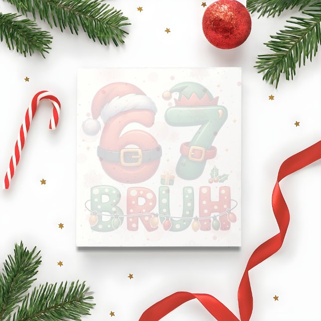 Bloc-note 67 Meme Six Seven Bruh Drôle de Noël 6 7 (Créateur téléchargé)