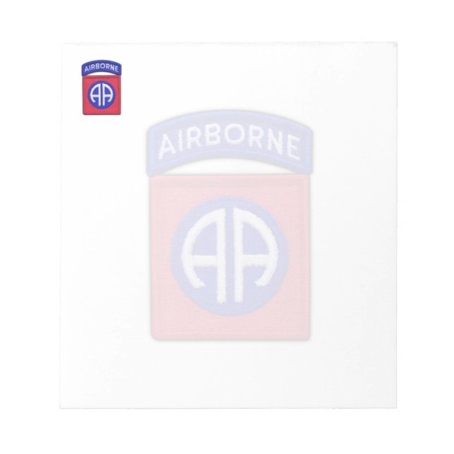 Bloc-note 82e patch pour anciens combattants de la division  (Devant)
