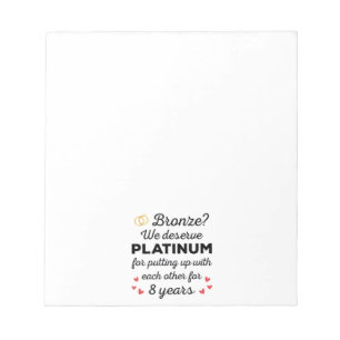 Bloc-note 8ème anniversaire Mariage I - Bronze Funny Couple