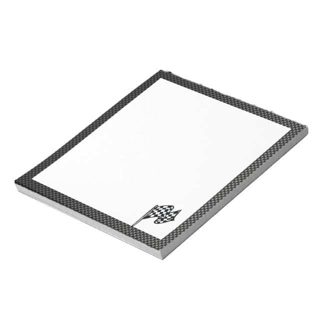 Bloc-note À damiers Drapeau couleur carbone (Tourné)