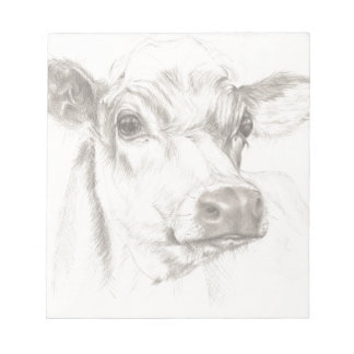 Bloc-note A drawing of a young cow