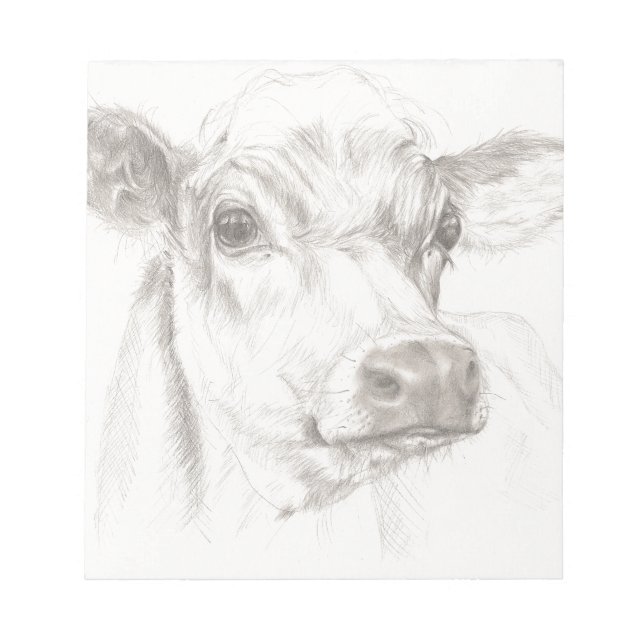 Bloc-note A drawing of a young cow (Devant)