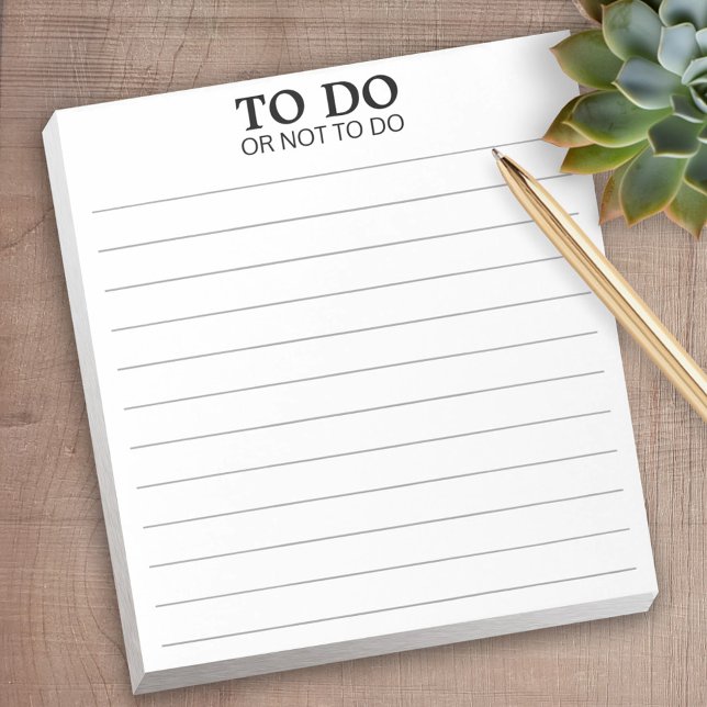 Bloc-note À faire ou à ne pas faire - Drôle Phrase (Personalized notepad - great for a gift or your home office)