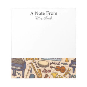 Bloc-note A Note From Music Note Piano Saxophone Violin