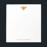 Bloc-note Abeille d'or métallique personnalisée<br><div class="desc">Une élégante plaquette personnalisée en or métallique.</div>