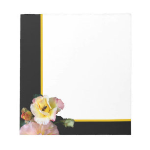 Bloc-note Abeille sur roses rose jaune Fleurs