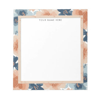 Bloc-note Abstract Blue, Peach, Orange Floral