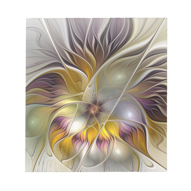 Bloc-note Abstract Colorful Fantasy Flower Modern Fractal (Devant)