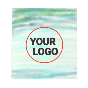 Bloc-note Abstrait aquarelle verte simple avec texte de logo