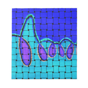 Bloc-note Abstrait bleu français avec texture tissée